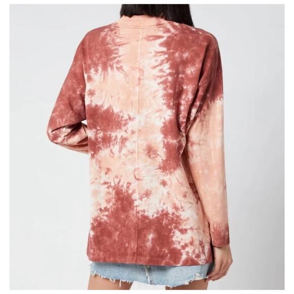 Free People We The Free Women’s Sz M Tie Dye Relaxed Oversized Long Sleeve Tee - Picture 3 of 11